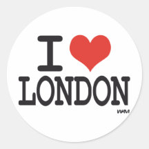 J'aime Londres Adhésifs Ronds
