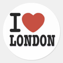 J'AIME LONDRES AUTOCOLLANT ROND