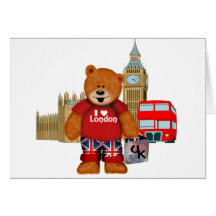 J'aime Londres - ours de nounours Carte De Vœux