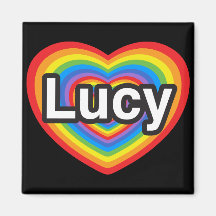 J'aime Lucy. Je t'aime Lucy. Coeur Aimants Pour Réfrigérateur