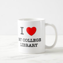 J'aime ma bibliothèque universitaire mugs