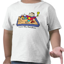 J'aime ma chemise de modèle de bac à sable t-shirt
