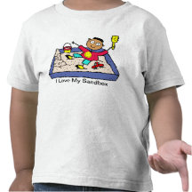 J'aime ma chemise de modèle de bac à sable t-shirt
