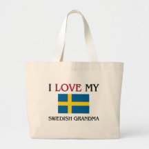 J'aime ma grand-maman suédoise sac en toile