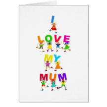 J'aime ma maman carte de vœux
