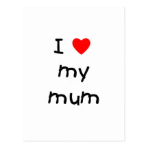 J'aime ma maman carte postale