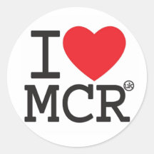 J'aime Manchester Autocollant Rond