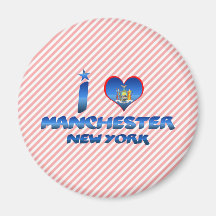 J'aime Manchester, New York Aimants Pour Réfrigérateur