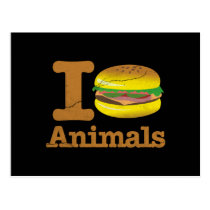 J'aime mange des animaux cartes postales