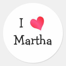 J'aime Martha Adhésifs Ronds