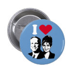 J'aime McCain et bouton de Palin Pin's