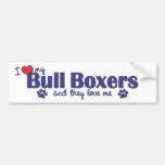 J'aime mes boxeurs de Taureau (les chiens multiple Adhésif Pour Voiture