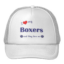 J'aime mes boxeurs (les chiens multiples) casquette de camionneur