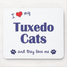 J'aime mes chats de smoking (les chats multiples) tapis de souris