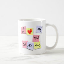 J'AIME MES NOUVELLES NOTES COLLANTES MUG À CAFÉ
