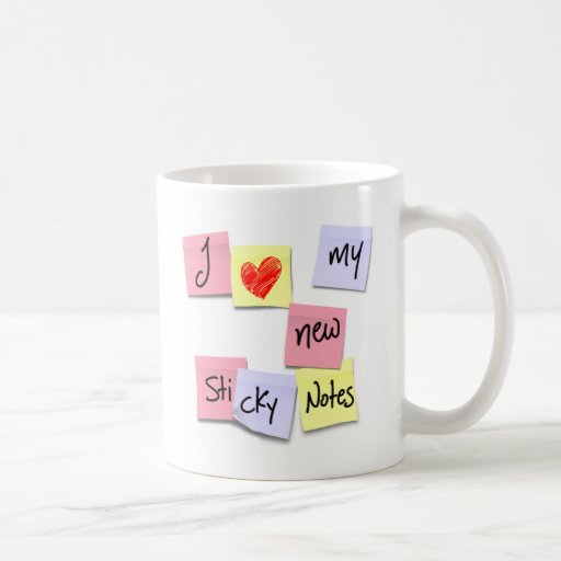 J'AIME MES NOUVELLES NOTES COLLANTES MUG À CAFÉ