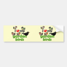 J'aime mes oiseaux de jardin autocollant pour voiture