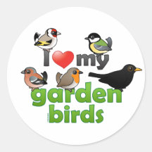 J'aime mes oiseaux de jardin autocollants