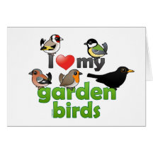 J'aime mes oiseaux de jardin cartes de vœux