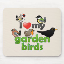 J'aime mes oiseaux de jardin tapis de souris