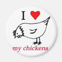 J'aime mes poulets aimants pour réfrigérateur
