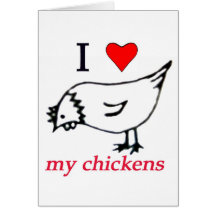 J'aime mes poulets carte de vœux