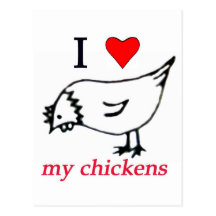 J'aime mes poulets cartes postales