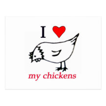 J'aime mes poulets cartes postales