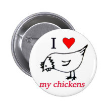 J'aime mes poulets pin's avec agrafe