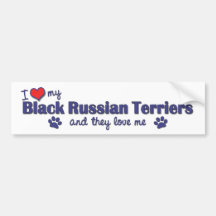 J'aime mes terriers russes noirs (les chiens multi autocollants pour voiture