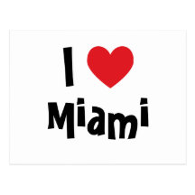 J'aime Miami Carte Postale