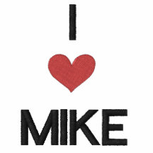 "J'AIME MIKE"---  POUR le JOUR de VALENTINES - cus Polos Avec Broderie