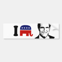 J'aime Mitt Romney 2 Adhésif Pour Voiture