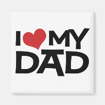 J'aime mon aimant de fête des pères de papa