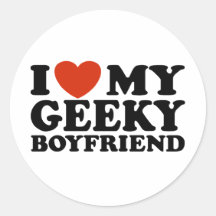 J'aime mon ami Geeky Autocollants