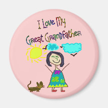 J'aime mon arrière-grand-père magnets pour réfrigérateur