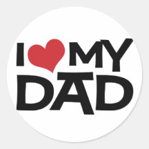 J'aime mon autocollant de fête des pères de papa