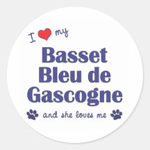 J'aime mon Basset Bleu de Gascogne (le chien femel Autocollant
