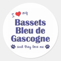 J'aime mon Bassets Bleu de Gascogne (les chiens mu Adhésif