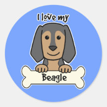 J'aime mon beagle autocollants