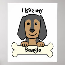 J'aime mon beagle posters