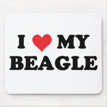 J'aime mon beagle tapis de souris