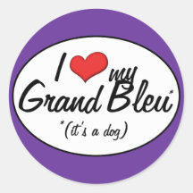 J'aime mon Bleu grand (c'est un chien) Adhésifs
