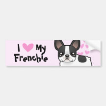 J'aime mon bouledogue français autocollants pour voiture