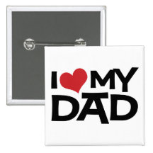 J'aime mon bouton de fête des pères de papa badges avec agrafe