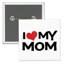 J'aime mon bouton du jour de mère de maman pin's avec agrafe
