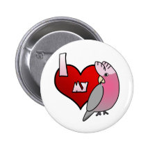 J'aime mon bouton rose de cacatoès de Breasted Badge Avec Épingle