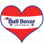 J'aime mon boxeur de Taureau (le chien masculin) Photo Sculpture