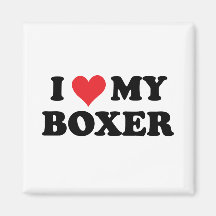 J'aime mon boxeur magnets