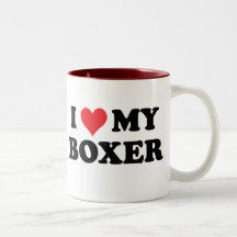 J'aime mon boxeur mugs à café